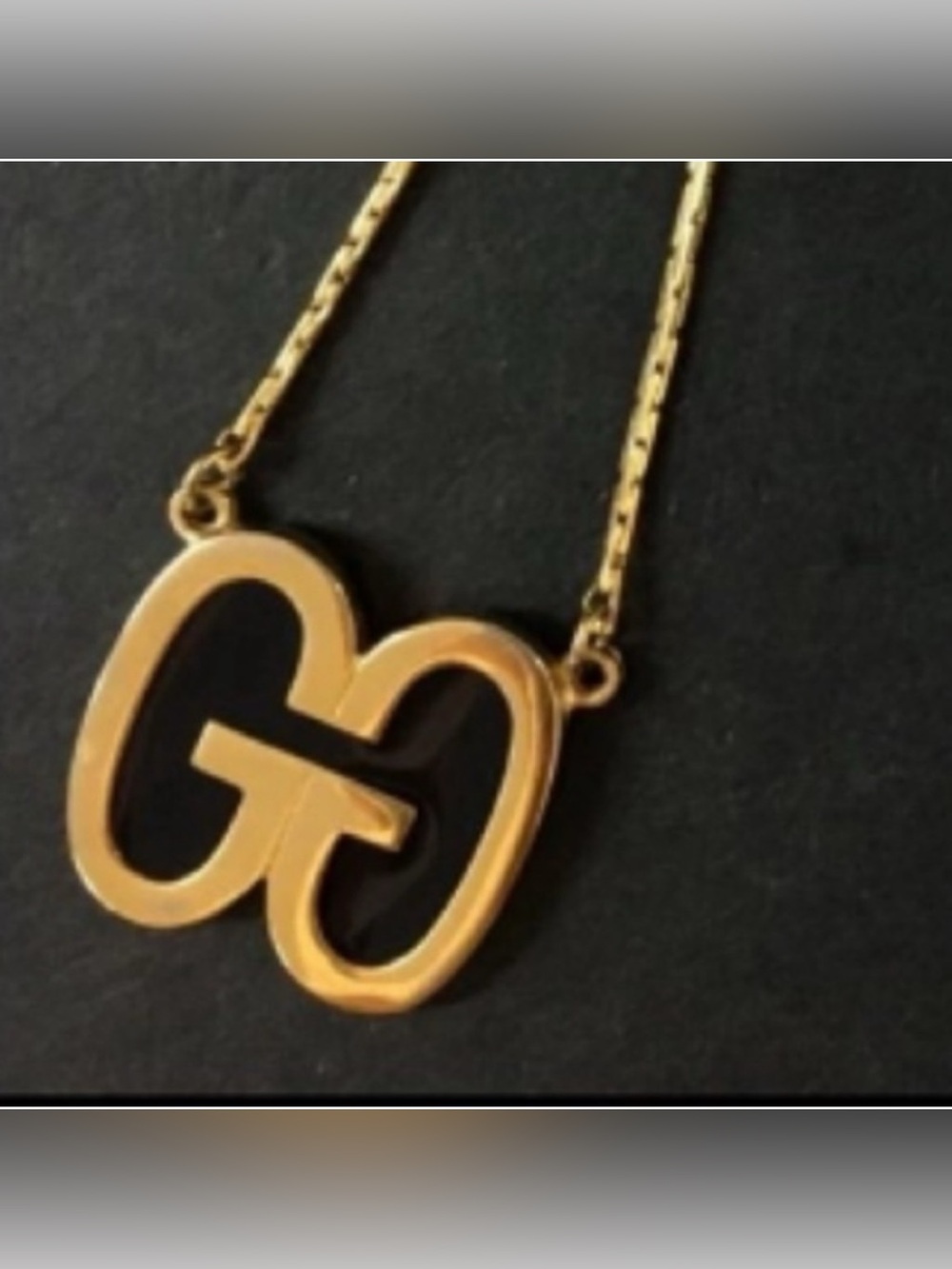 GIVENCHY Vintage 80s GG Logo Gold & Black Necklace VTG 1980 RARE